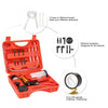 17pcs Professional Car Auto Hand Held Vacuum Pressure Pump Brake Bleeder Adaptor Fluid Reservoir Tester Vacuum Bleeding Test Kits Kits 2 in 1 Tool Kit Vacuum Tester