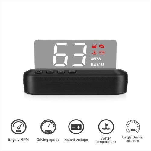 High Definition LED Stereo Imaging Display HUD Head-up Display Speedometer Car Diagnostic Tool OBDⅡ Fault Code Elimination Safe Driving Computer Overspeed Fault Alarm