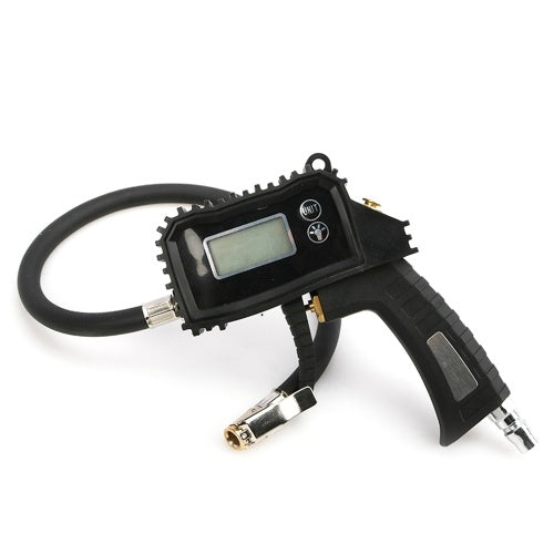 مقياس ضغط الإطارات الرقمي منفاخ الإطارات المحمول مقياس ضغط الهواء مع ضوء LED، خرطوم مطاطي، مسدس ضغط محمول للشاحنة، السيارات، الأنبوب الداخلي للدراجة، شاشة إضاءة خلفية LED
