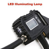 مقياس ضغط الإطارات الرقمي منفاخ الإطارات المحمول مقياس ضغط الهواء مع ضوء LED، خرطوم مطاطي، مسدس ضغط محمول للشاحنة، السيارات، الأنبوب الداخلي للدراجة، شاشة إضاءة خلفية LED