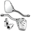 1 Pair Universal Motorcycle Aluminum Alloy Handlebar Skull Hand Pattern Ghost Claw Adjustable Rearview Side Glass Mirror Modified Accessories for Street Cars Scooters