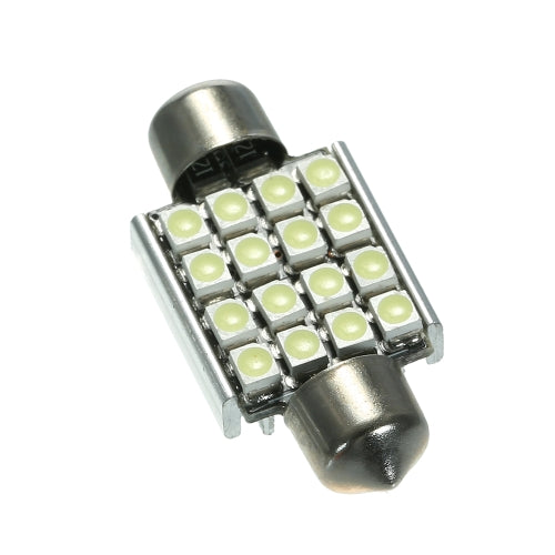 White 12V 36mm 16 SMD 3528 Car Interior Dome Festoon LED Light Bulbs Lamp