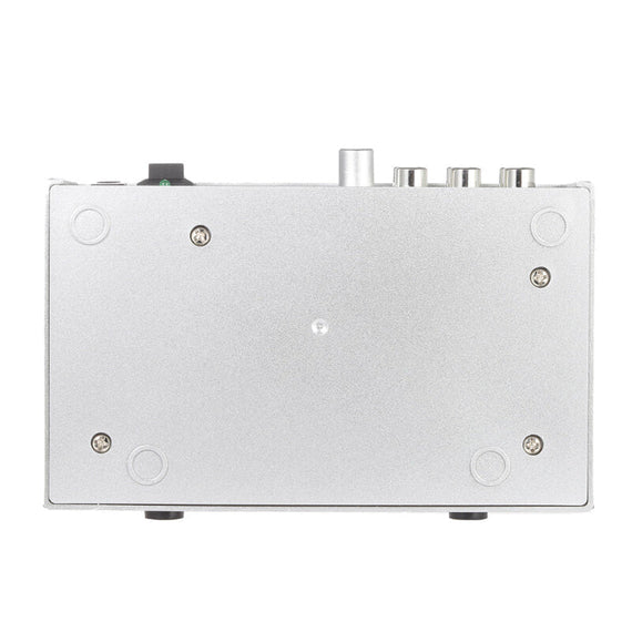 كاريوكي ساوند ميكسر مزدوج مع كابل - فضي