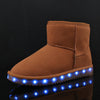 حذاء ثلج من الصوف LED - بني