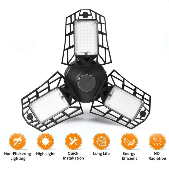 مصباح جراج LED مع مستشعر حركة PIR - أسود