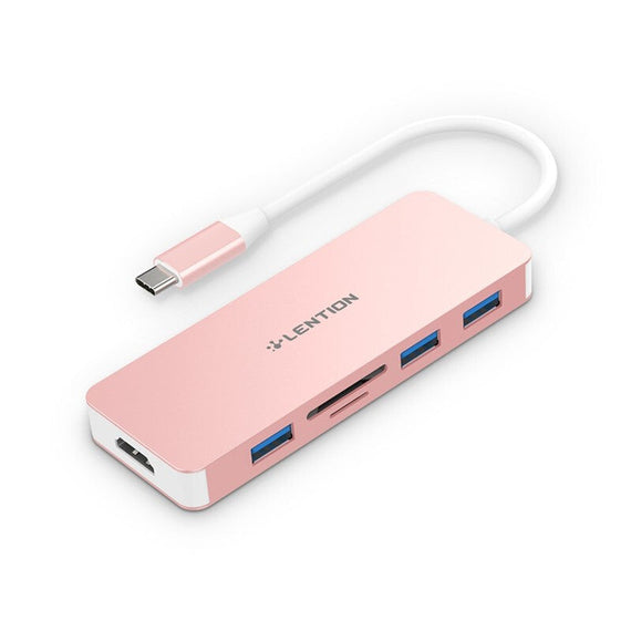 Lention Premium Usb C Hub - Rose Gold