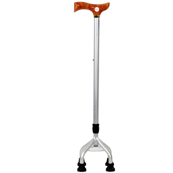 عكازات خفيفة الوزن قابلة للتعديل بأربعة مخالب - فضية 