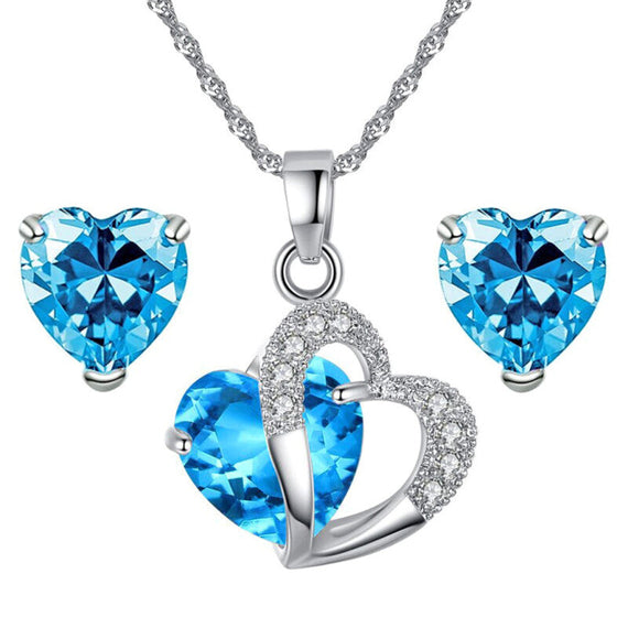 Love Premium Wedding Jewelry Set - Blue