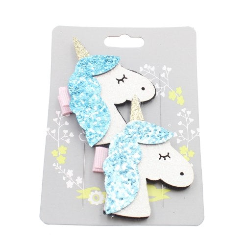 Cartoon Animal Hair Clip Kid Lovely Glitter Unicorn Hairpin