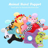 Baby Animals Hand Puppet Plush Rattles Bell Magic Mirror Soft Finger Toys For Early education Lion