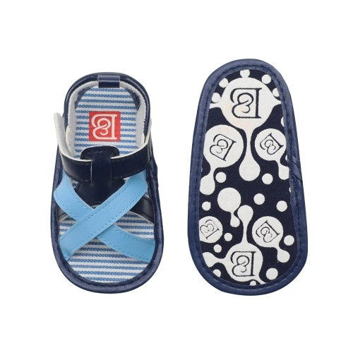 حذاء للأطفال الرضع صندل من البولي يوريثان بشريط سحري نعل ناعم مانع للانزلاق حذاء رياضي Prewalker للصيف أحمر مقاس أمريكي 6