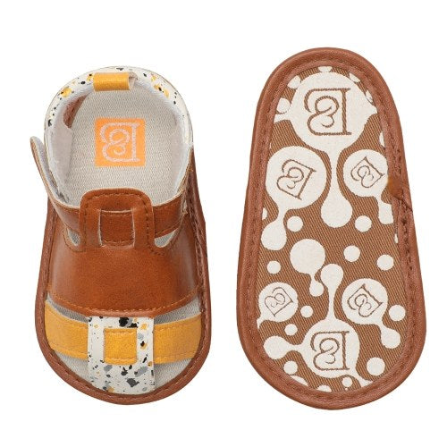 حذاء للأطفال الرضع الصغار صندل من البولي يوريثان بشريط سحري نعل ناعم مانع للانزلاق حذاء رياضي Prewalker للصيف أزرق مقاس أمريكي 4