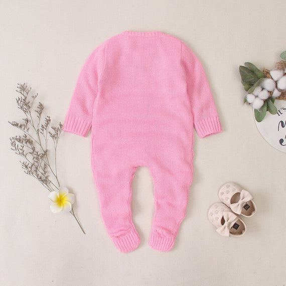 Matoen Knitted Romper Sweater - Pink