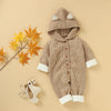Matoen Hooded Romper Sweater - Khaki