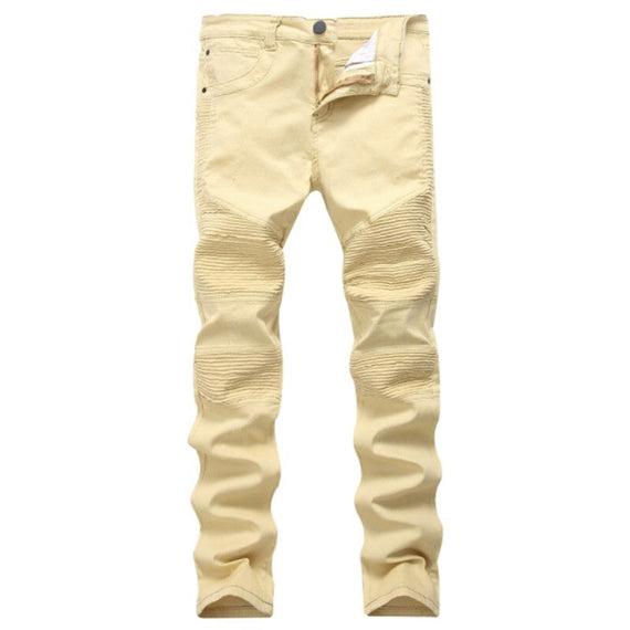 Men Fashionable Denim Skinny Jeans - Yellow