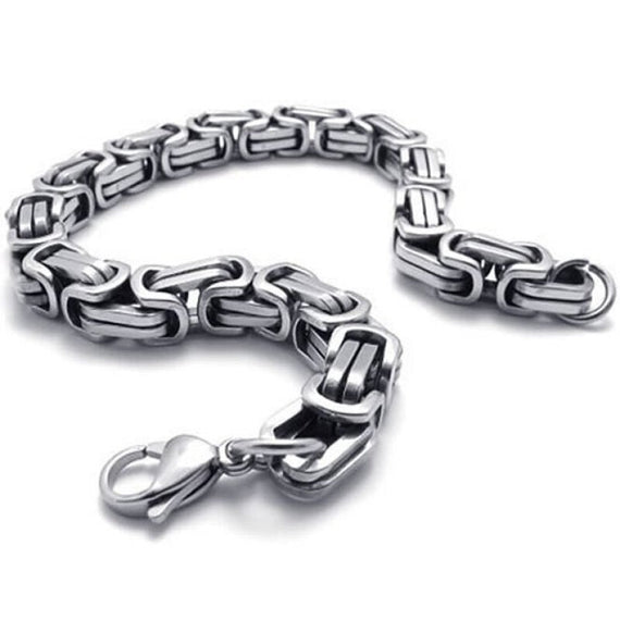 Mens Premium Lobster Stainless Chain Bracelet - Silver