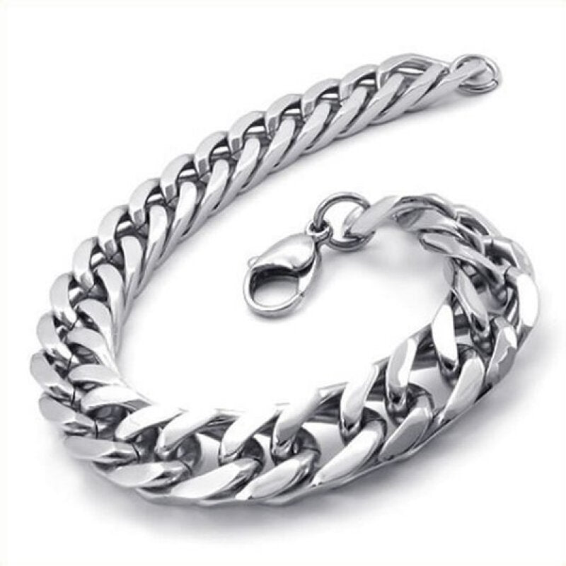 Mens Premium Stainless Chain Bracelet - Silver