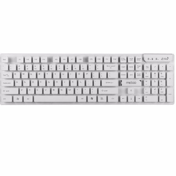 Metoo Premium Wireless Keyboard & Mouse Combo - Silver