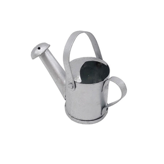 Mini 1/12 Metal Silver Watering Can Garden for Kids Dollhouse Miniature