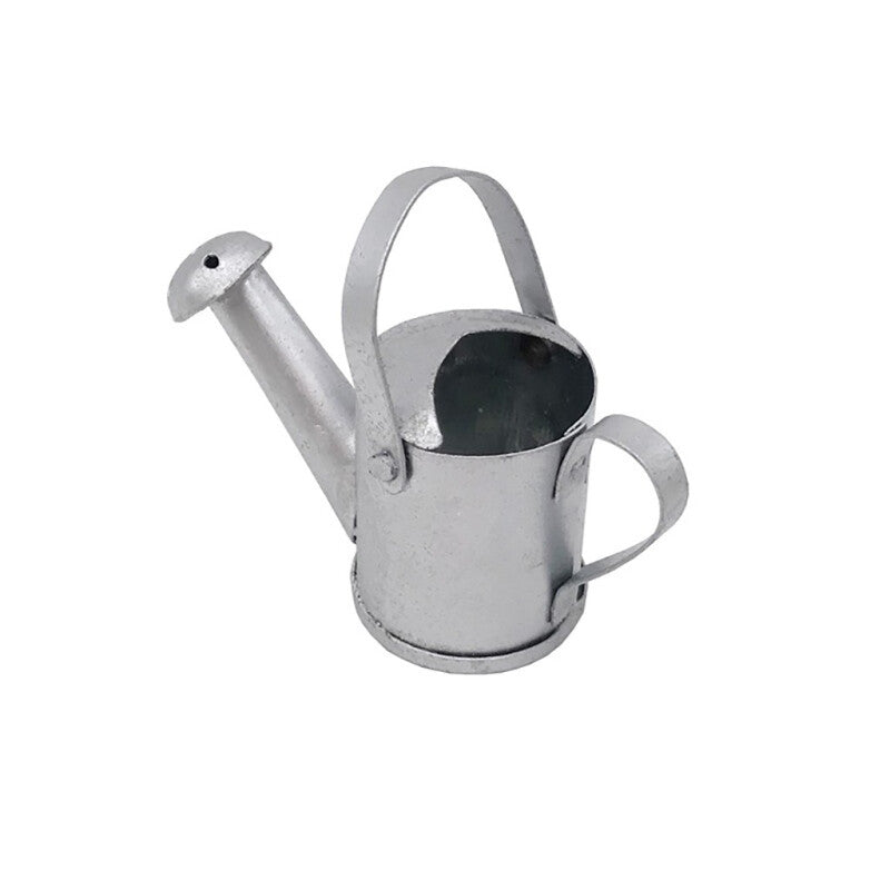 Mini 1/12 Metal Silver Watering Can Garden for Kids Dollhouse Miniature