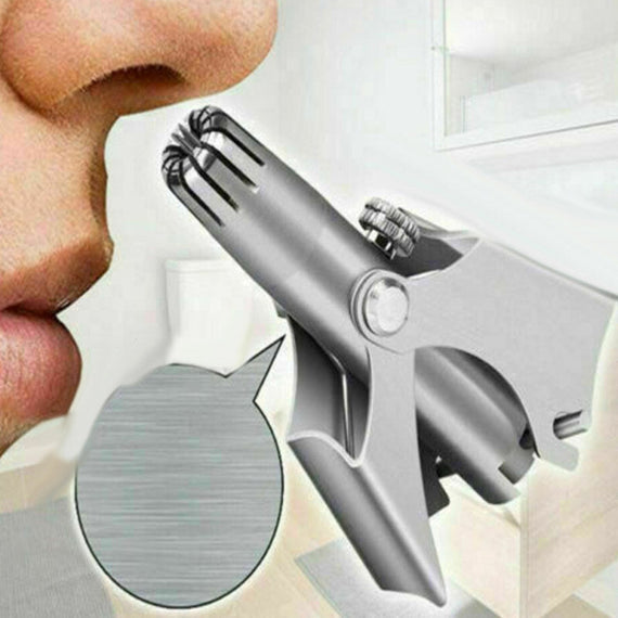 ماكينة تشذيب شعر الأذن والأنف الصغيرة المقاومة للماء - فضي 