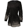Mooncolour Floral Style Lace Long Sleeves - Black