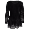 Mooncolour Floral Style Lace Long Sleeves - Black