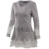 Mooncolour Floral Style Lace Long Sleeves - Grey