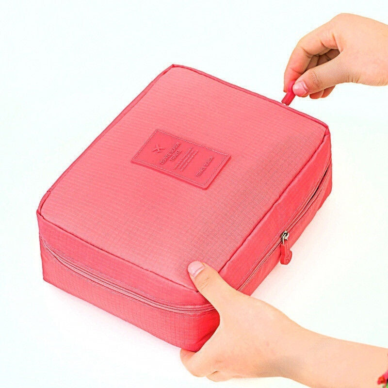 Multifunction Cosmetic Bag - Rust