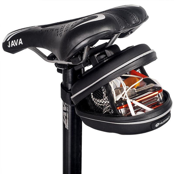 حقيبة سرج ركوب الدراجات المتميزة - أسود - أسود