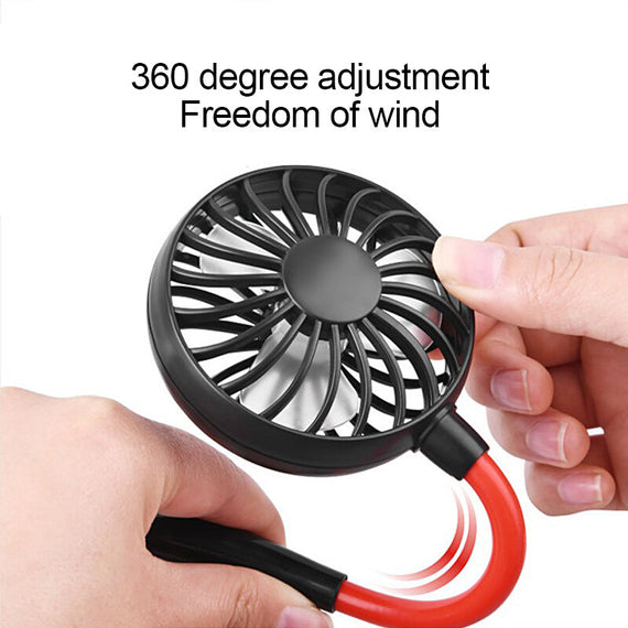 New Mini Portable Hanging Neck Fan - Black