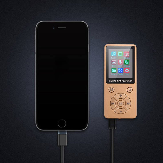 New Mini Shiny USB Clip MP4 Media Player - Gold