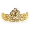 New Premium Rhinestone Flowered Tiaras - Gold
