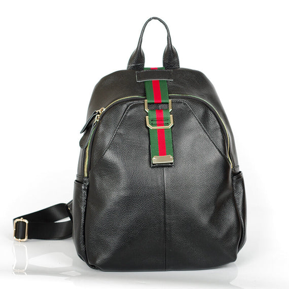 New Premium Women's Leather Backpack - Black
