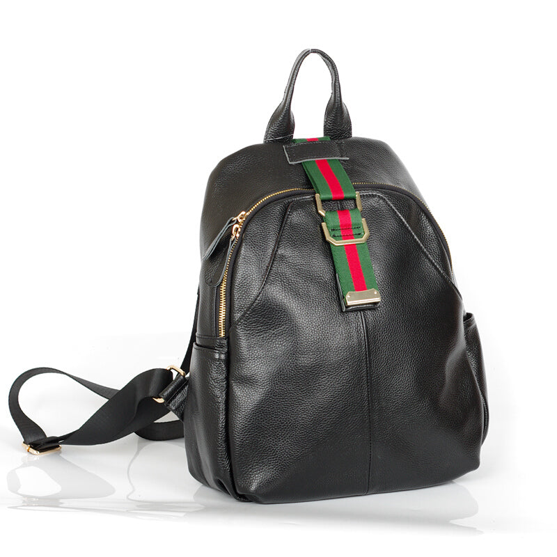 New Premium Women's Leather Backpack - Black