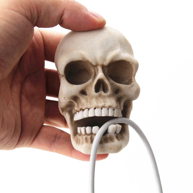 New Skull Cable Home Key Hook Storage - White