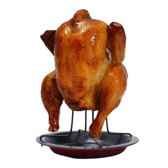 Non-Stick Chicken Roasting Grill Stand - Black
