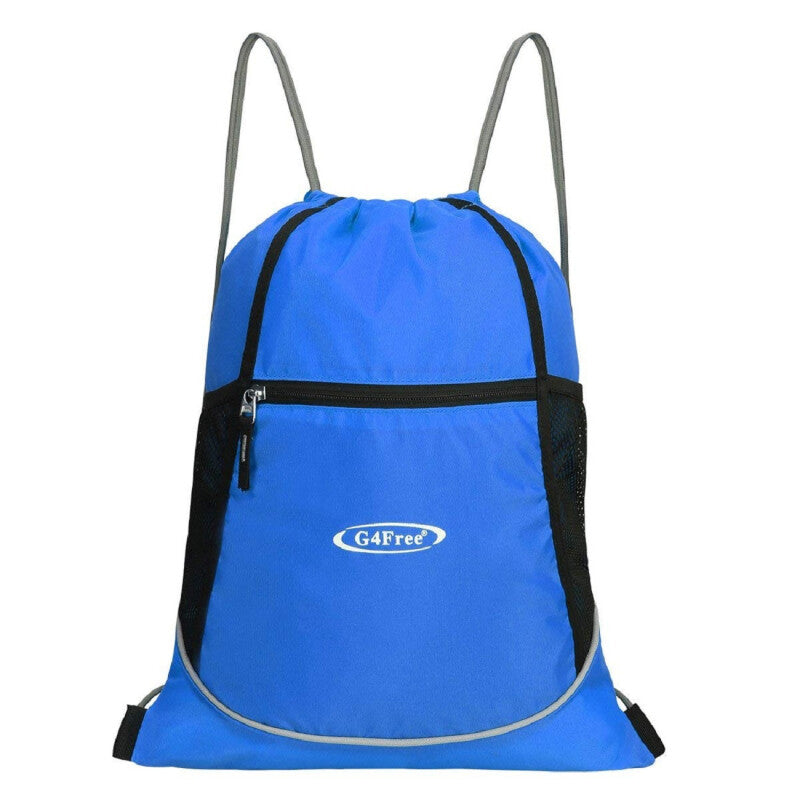 Nylon Drawstring Gym Bag - Blue