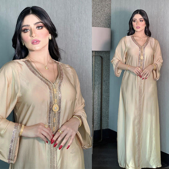 KT-12-28-1003 أحدث طراز من Netflix ملابس نسائية ذات مزاج شعبي قفطان