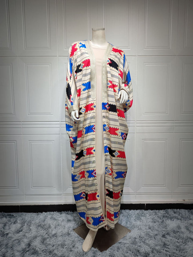 KT-12-29-1013 أحدث طراز من Netflix ملابس نسائية ذات مزاج شعبي قفطان