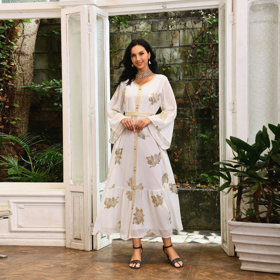 أحدث طراز لعام 2024 من Netflix ملابس نسائية شهيرة ومزاج قفطان