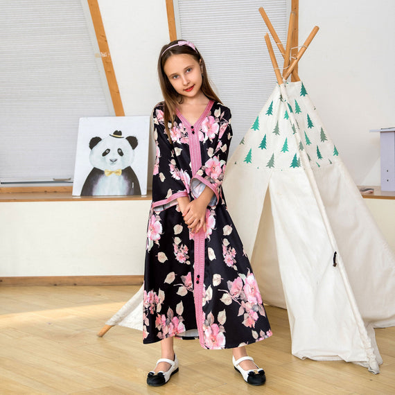 KT-12-29-1018 أحدث طراز من Netflix ملابس نسائية ذات مزاج شعبي قفطان