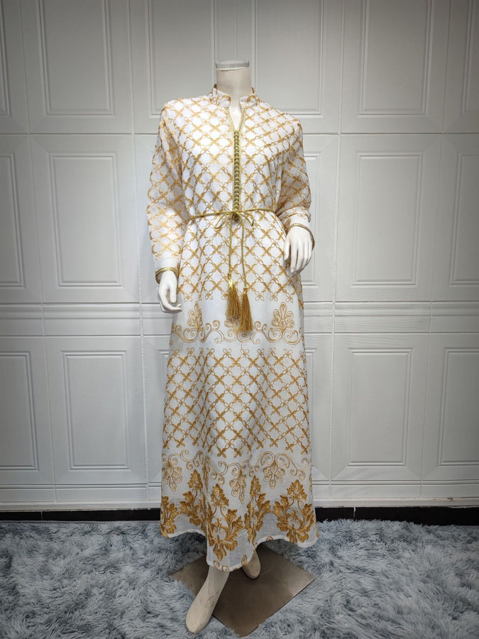 KT-12-29-1014 أحدث طراز من Netflix ملابس نسائية ذات مزاج شعبي قفطان