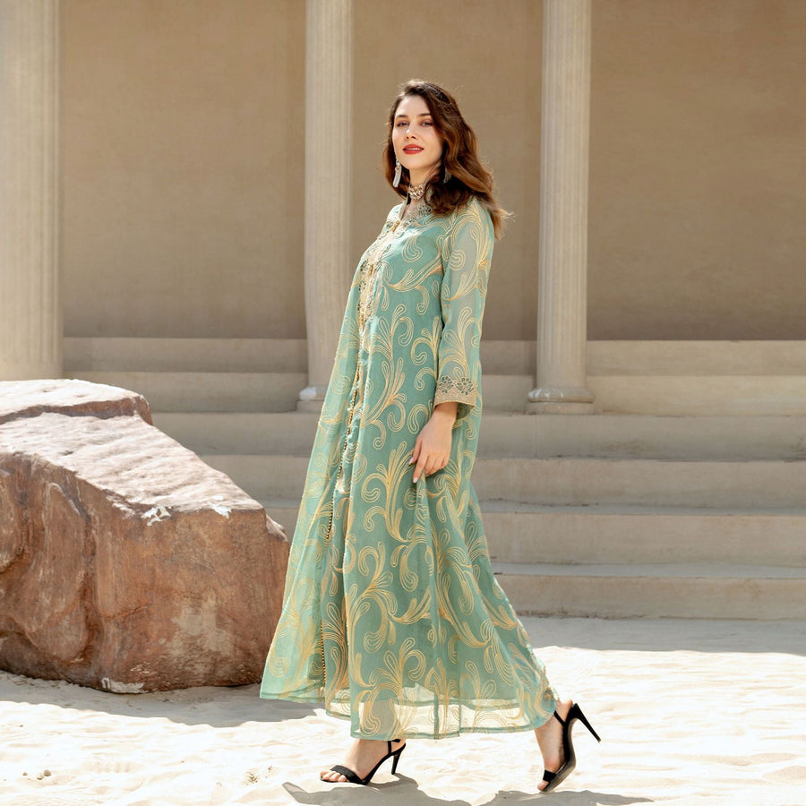 2024 Latest Netflix Style Popular Fashion Temperament Women's Clothing Kaftan