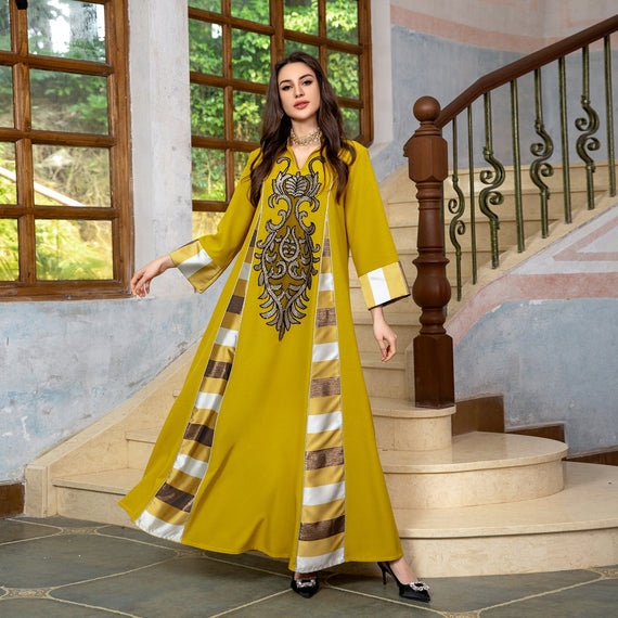 KT-12-29-1093 أحدث طراز من Netflix ملابس نسائية ذات مزاج شعبي قفطان