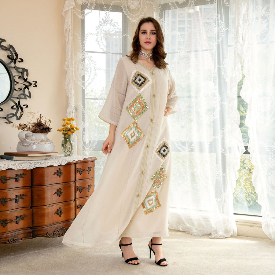 2024 Latest Netflix Style Popular Fashion Temperament Women's Clothing Kaftan