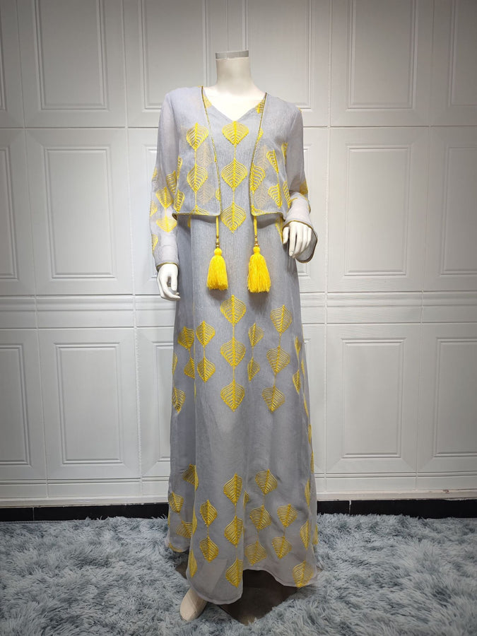 KT-12-29-1029 أحدث طراز من Netflix ملابس نسائية ذات مزاج شعبي قفطان