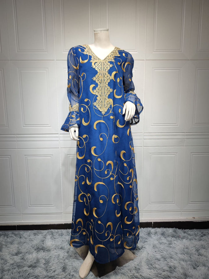 KT-12-29-1033 أحدث طراز من Netflix ملابس نسائية ذات مزاج شعبي قفطان