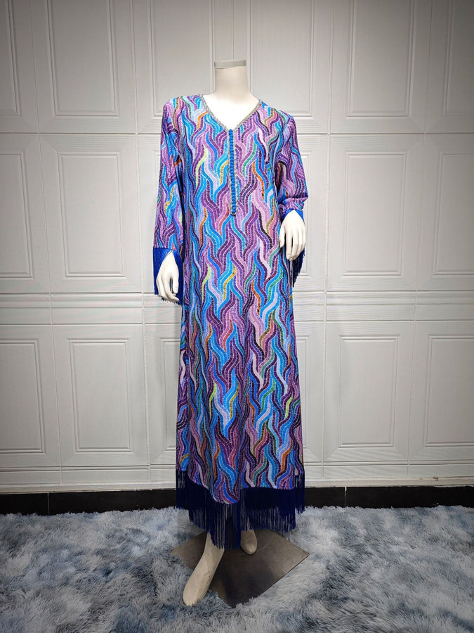 2024 Latest Netflix Style Popular Fashion Temperament Women's Clothing Kaftan