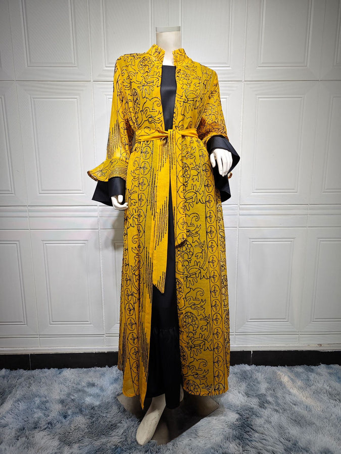 KT-12-29-1090 أحدث طراز من Netflix ملابس نسائية ذات مزاج شعبي قفطان